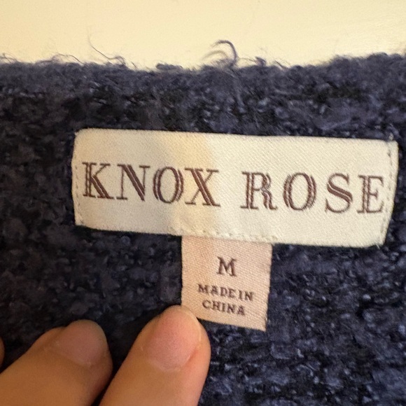 Knox Rose Striped V Neck Pullover Sweater Medium - Picture 3 of 4